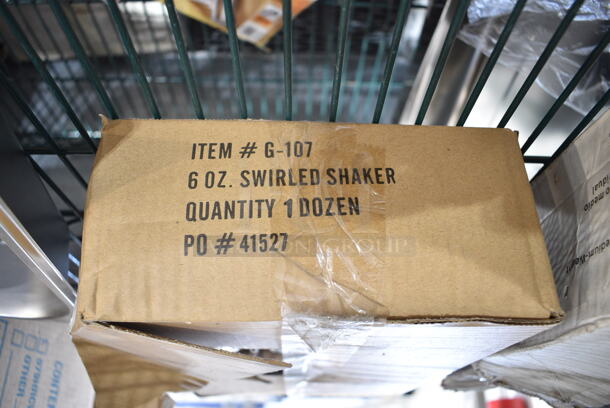 ALL ONE MONEY! Tier Lot of BRAND NEW! Items Including Drop In Bin, Tablecraft Syrup Pourers, G-107 Swirled Shaker, KNW1000 WellChoice Knives, Winware Airpot. - Image 6 of 9