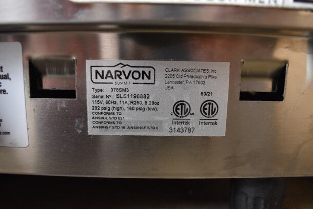 BRAND NEW! Narvon Model 378SM3 Metal Commercial Countertop 3 Hopper Slushie Machine. Each Hopper Has 3 Gallon Capacity. 120 Volts, 1 Phase. 24x20x29. Tested and Working! - Image 6 of 6