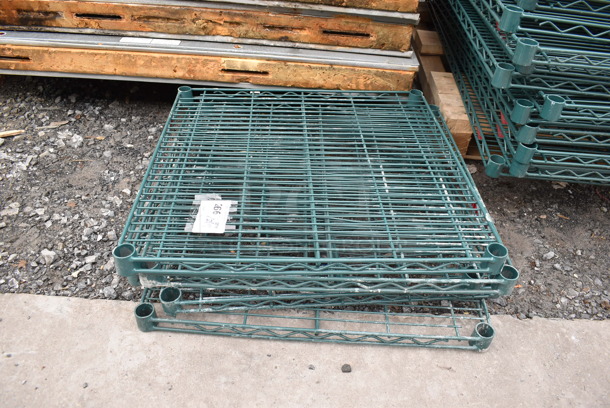 ALL ONE MONEY! Lot of 5 Green Finish Wire Shelves. 24x24x1.5 - Image 3 of 3