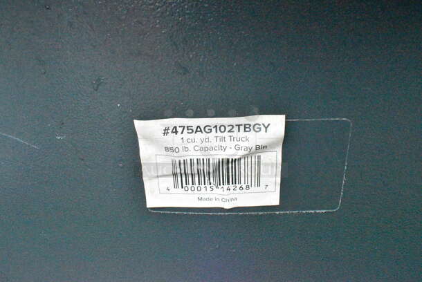 BRAND NEW SCRATCH AND DENT! Lavex 475AG102TBGY 1 Cubic Yard Gray Light-Duty Tilt Truck / Trash Cart (850 lb. Capacity) - Image 7 of 7