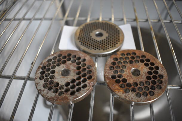 3 Metal Meat Grinder Plates. 2.75x2.75x0.5. 3 Times Your Bid! - Image 2 of 3