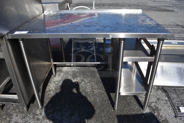 Stainless Steel Commercial Table w/ Under Shelves. 48x33x34