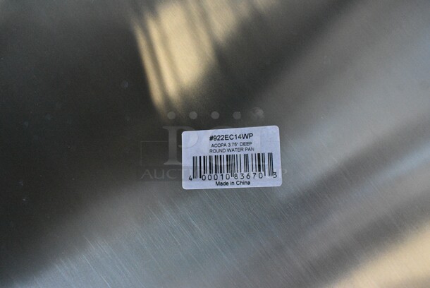 4 BRAND NEW SCRATCH AND DENT! Acopa Supreme 922EC14WP 6.5 Qt. Round Chafer Water Pan. 4 Times Your Bid!  - Image 5 of 5