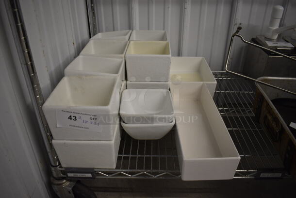 ALL ONE MONEY! Lot of 16 Various White Bins Including 6x6x4