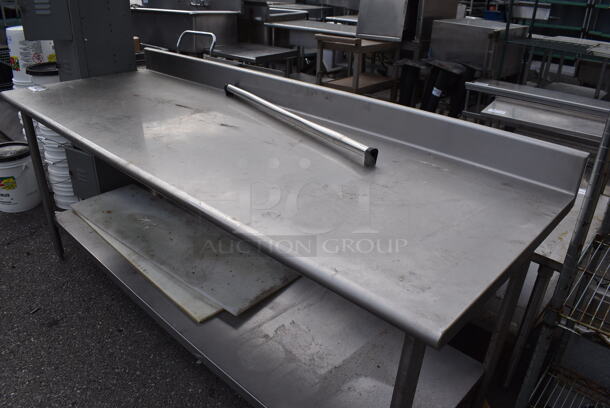 Stainless Steel Table w/ Back Splash and Metal Under Shelf. - Image 2 of 4