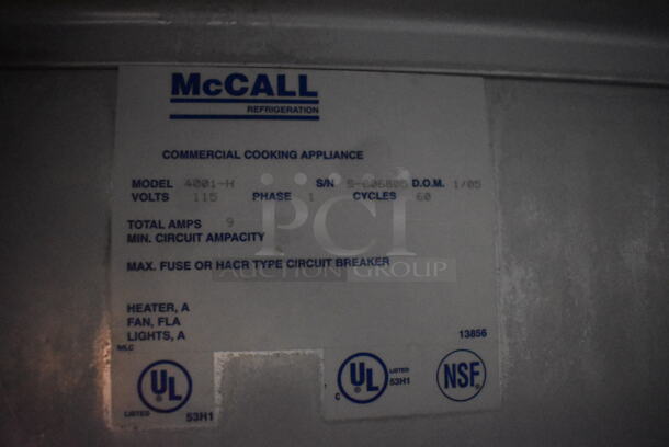 McCall 4001-H Stainless Steel Commercial Single Door Roll In Rack Proofer. 115 Volts, 1 Phase. 39x38x87 - Image 5 of 6