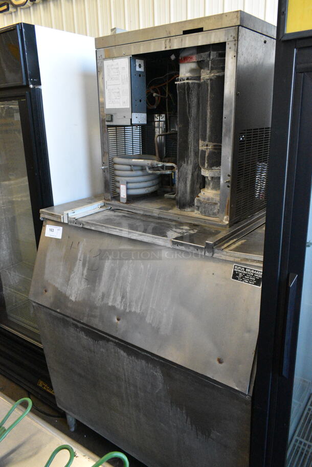 Manitowoc RF2200W Metal Commercial Ice Head on Commercial Bin. 220 Volts, 1 Phase.  - Image 1 of 6