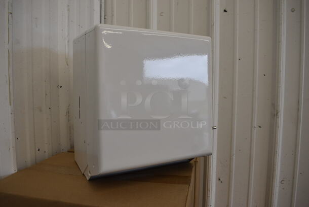 5 BRAND NEW IN BOX! White Metal Wall Mount Paper Towel Dispenser. 12x9x12. 5 Times Your Bid!