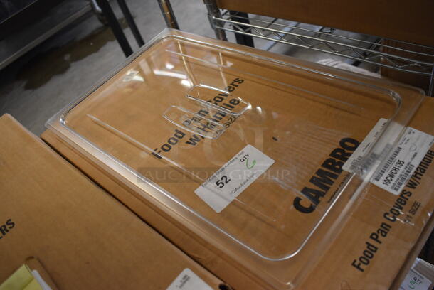 ALL ONE MONEY! Lot of 6 BRAND NEW IN BOX! Cambro Clear Poly Full Size Drop In Bin Lids - Image 2 of 3
