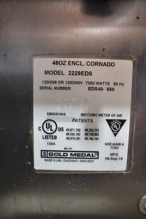 Gold Medal 2229EDS Stainless Steel Commercial Floor Style Popcorn Machine and Merchandiser. 120/208-240 Volts.  - Image 10 of 10