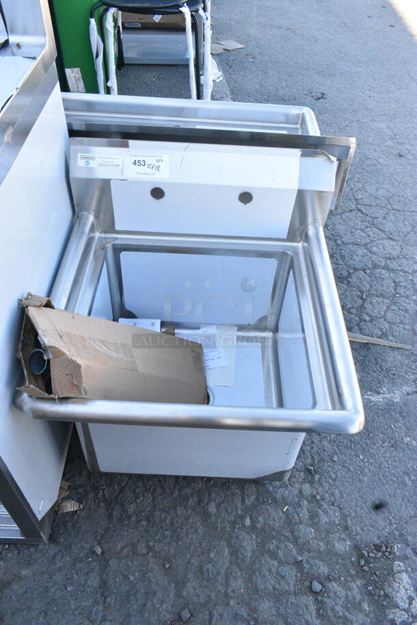 BRAND NEW SCRATCH AND DENT! Steelton 522CS11818N 23 1/2" 18-Gauge Stainless Steel One Compartment Commercial Sink without Drainboard - 18" x 18" x 12" Bowl - Image 2 of 6
