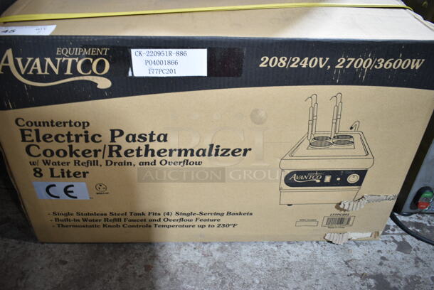 BRAND NEW IN BOX! Avantco 177PC201 Stainless Steel Commercial Countertop Electric Powered Pasta Cooker. 208/240 Volts, 1 Phase. - Image 3 of 4