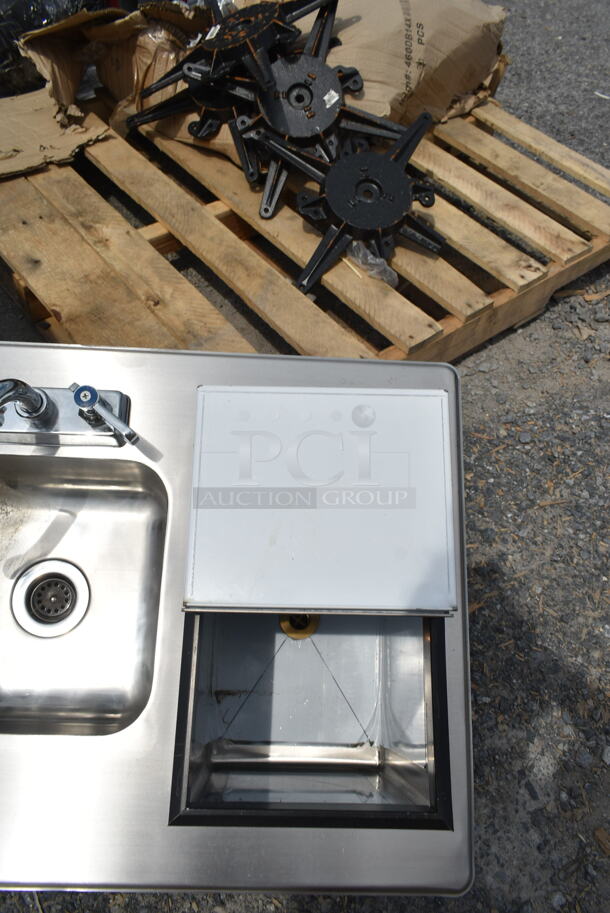 BRAND NEW SCRATCH AND DENT! Stainless Steel Single Bay Sink w/ Faucet, Handles and Right Side Bin. - Image 6 of 6