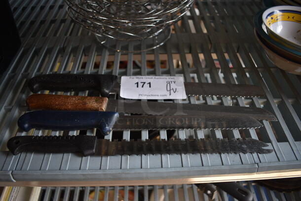 4 Various Stainless Steel Knives. Includes 14