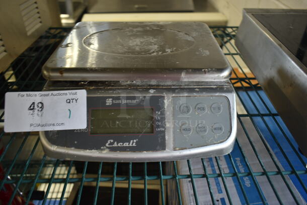 San Jamar Escali SCDGM66 Countertop 66 Pound Food Portioning Scale. Cannot Test Due To Missing Power Cord
