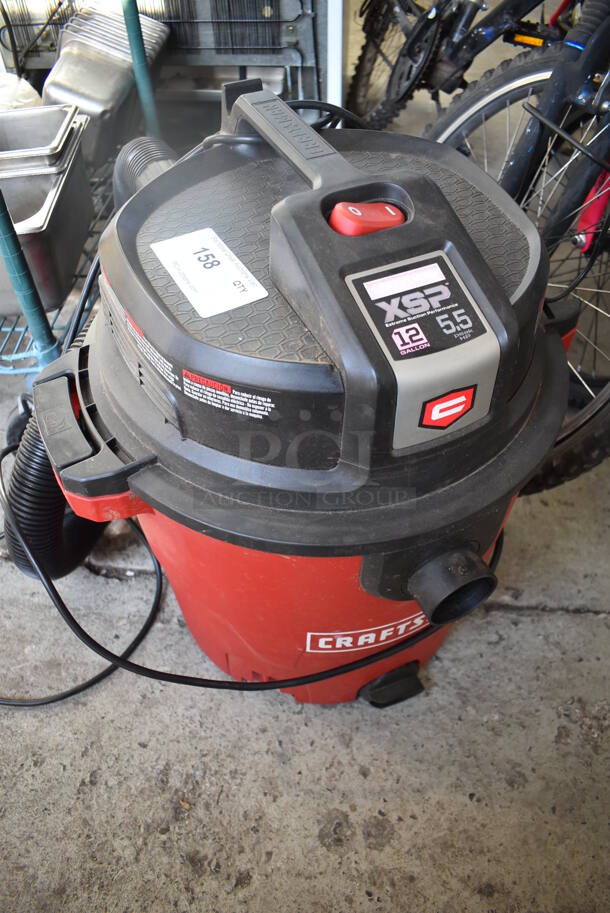 Craftsman Red and Black Poly Shop Vac Wet Dry Vacuum Cleaner. 22x22x23. Tested and Working! - Image 4 of 4