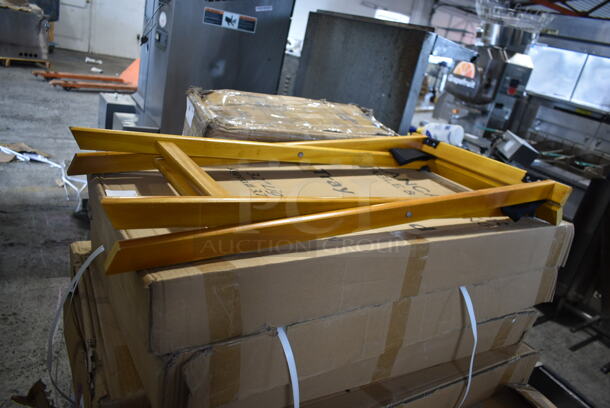 12 BRAND NEW IN BOX Lancaster Table & Seating 371TS32LTBRN 32" Light Brown Serving Tray Stands. 12 Times Your Bid! - Image 4 of 5