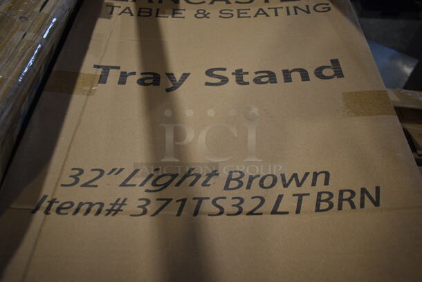 12 BRAND NEW IN BOX Lancaster Table & Seating 371TS32LTBRN 32" Light Brown Serving Tray Stands. 12 Times Your Bid! - Image 5 of 5