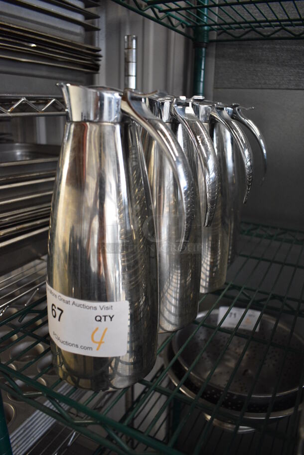 4 Metal Coffee Pitchers. 5x4x10. 4 Times Your Bid! - Image 2 of 4