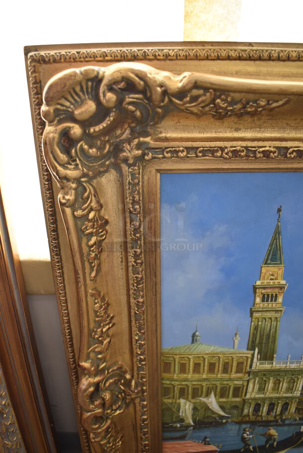 Framed Canvas Painting Reproduction of The Bucintoro Ascension Day by Canaletto From Art Dealer Ed Mero! - Image 3 of 7