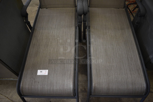 2 Gray Chaise Patio Chairs w/ Arm Rests. 28x64x43. 2 Times Your Bid! - Image 4 of 4