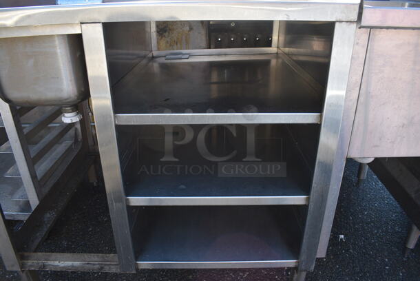 Stainless Steel Commercial Table w/ Sink Basin, Faucet, Handles, Side Splash Guards and Under Shelves. 36x31x38. Bay 10x14x9 - Image 3 of 5