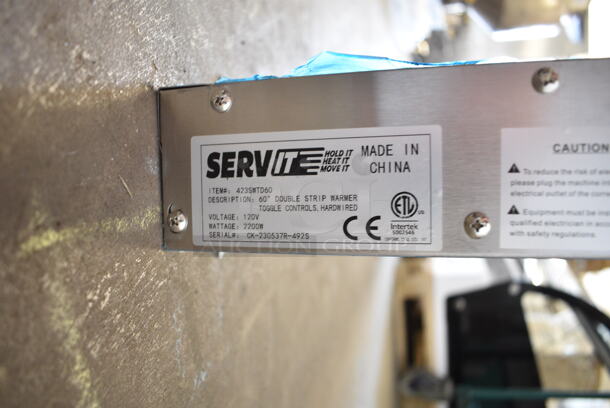 BRAND NEW SCRATCH AND DENT! ServIt 423SWTD60 Stainless Steel 60" High Wattage Double Strip Warmer with On/Off Toggle Controls and 3" Spacer. 120 Volts, 1 Phase.  - Image 7 of 7