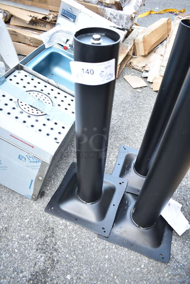 3 BRAND NEW SCRATCH AND DENT! Black Metal Table Columns. 3 Times Your Bid!  - Image 4 of 5