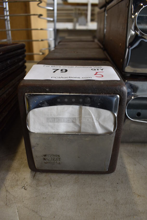 5 Compact Metal Countertop Napkin Dispensers. 4.5x4.5x5.5. 5 Times Your Bid! - Image 1 of 3