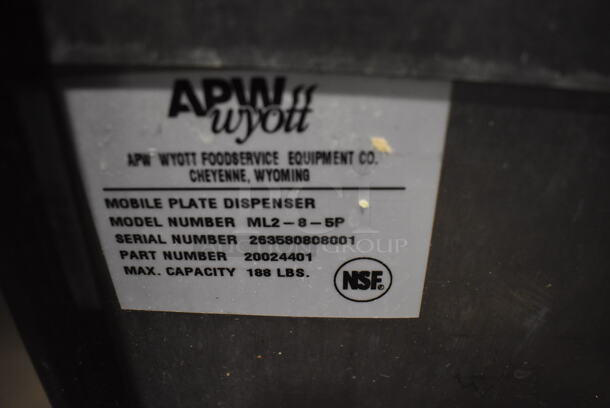APW Wyott ML2-8-5P Stainless Steel Commercial 2 Well Plate Dispenser for 8" Plates on Commercial Casters. 15.5x30.5x45 - Image 2 of 5