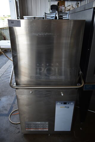 BRAND NEW SCRATCH AND DENT! Hobart EDH Stainless Steel Commercial Straight Pass Through Dishwasher. 208/240 Volts, 3 Phase. 