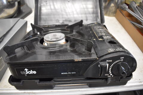 Update PC-1013 Metal Countertop Butane Powered Single Burner Range in Hard Case. 13x13.5x4.5