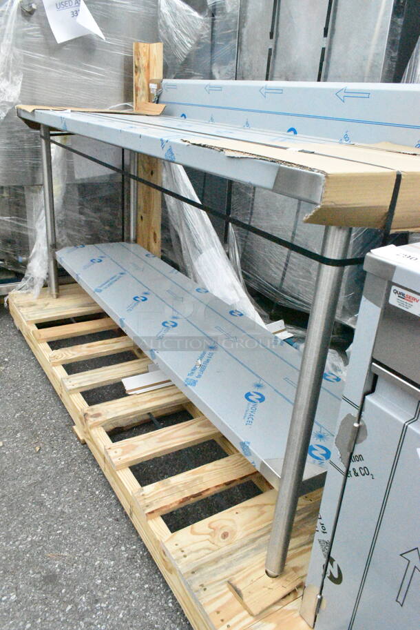 BRAND NEW SCRATCH AND DENT! Winholt DTSB-2472 Stainless Steel Commercial Table w/ Under Shelf.  - Image 4 of 5