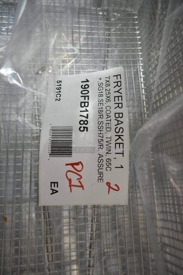 2 BRAND NEW SCRATCH AND DENT! 190FB1785 Pitco P6072184 Equivalent 17" x 8 1/4" x 6" Twin Fryer Basket with Front Hook. 2 Times Your Bid!  - Image 5 of 5