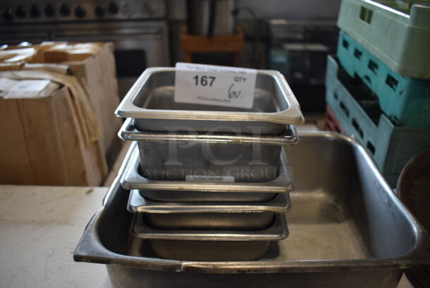 6 Various Stainless Steel Drop In Bins Includes 1/2x4. 6 Times Your Bid! - Image 3 of 3