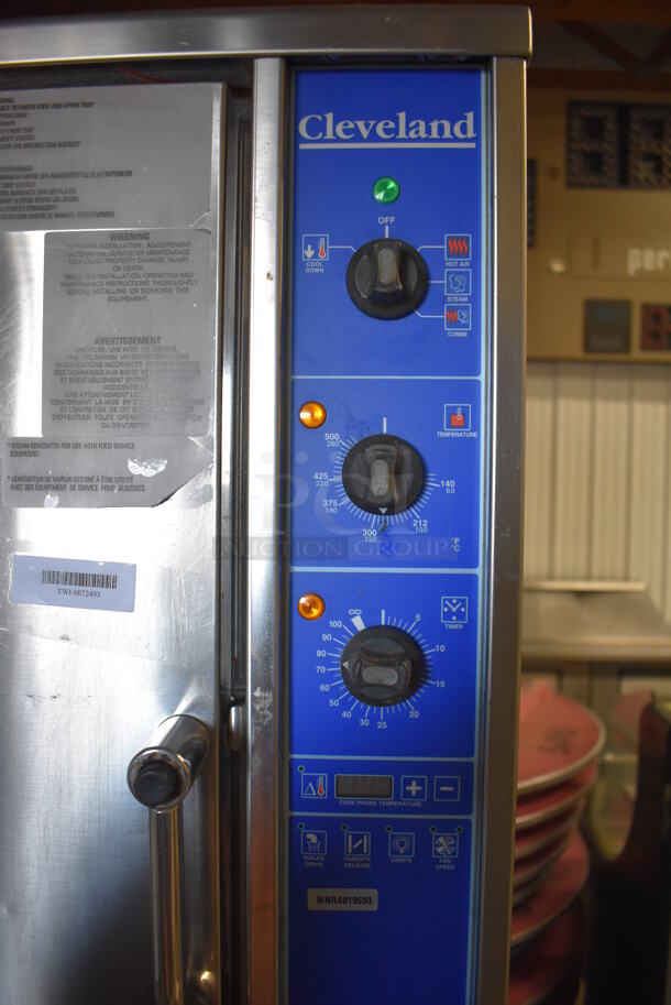 2 Cleveland AE 22 TX Stainless Steel Commercial Electric Powered Combi Craft Convection Oven w/ View Through Door and Thermostatic Controls. 480 Volts, 3 Phase. 42x42x75.5. 2 Times Your Bid! - Image 8 of 10