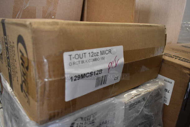 PALLET LOT of 30 BRAND NEW Boxes Including 24515112CB Baker's Mark White CustomizBLE Auto-Popup Donut/Bakery Box, 129MCS28W Choice 28 oz. White 8 3/4" x 6 1/4" x 1 3/4" Rectangular Microwavable Heavy Weight Container with Lid - 150/Case, 4 Boxes 130TASTERSP Choice 3" White Plastic Tasting Spoon - 3000/Case, 129MCS12B Choice 12 oz. Black 6" x 4 3/4" x 1 3/4" Rectangular Microwavable Heavy Weight Container with Lid - 150/Case, 966TALLFLDB Choice White Tall-Fold 6" x 13" Dispenser Napkin - 8000/Case, 357EQUALIZ14 FLAT Tech Equalizers 1/4"-20 Thread Black Table Leveler - 4/Pack - From Group (OD Kit) 349C3024SEQ, 5001TPJ Lavex 1-Ply Jumbo 1400' Toilet Paper Roll with 9" Diameter - 12/Case, 2 Box 127PL400 Choice PET Plastic Lid for 3.25 to 5.5 oz. Souffle Cup / Portion Cup - 2500/Case, 2451282CB Baker's Mark 12" x 8" x 2 1/4" White Customizable Auto-Popup Donut / Bakery Box - 200/Case. 30 Times Your Bid! - Image 6 of 12