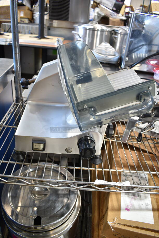 Omcan 195F Stainless Steel Commercial Countertop Meat Slicer. 115 Volts, 1 Phase. Tested and Working!  - Image 5 of 6