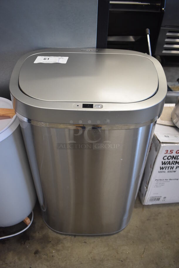 Ninestars Metal Floor Style Motion Activated Trash Can. 18x15x27. Tested and Working! - Image 1 of 6