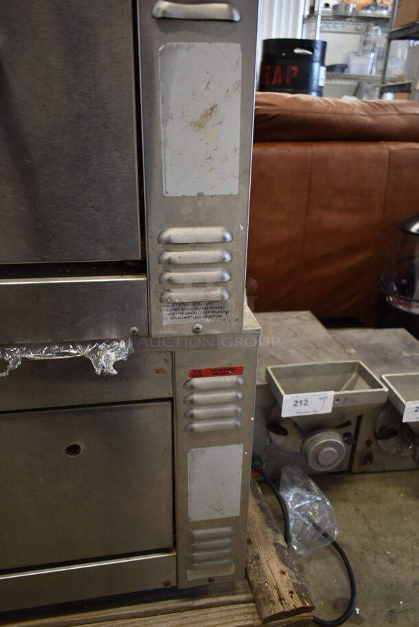 2 Bakers Pride Stainless Steel Commercial Natural Gas Powered Single Deck Pizza Ovens w/ Thermostatic Controls and 1 Deck of Cooking Stones. 208 Volts, 3 Phase. Comes w/ 4 Legs. 2 Times Your Bid! - Image 7 of 7