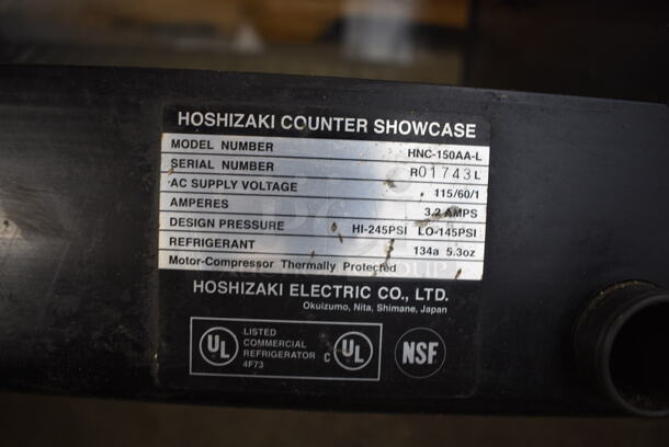 Hoshizaki HNC-1500AA-L Metal Commercial Countertop Sushi Display Case Merchandiser. 115 Volts, 1 Phase. Tested and Working! - Image 6 of 6