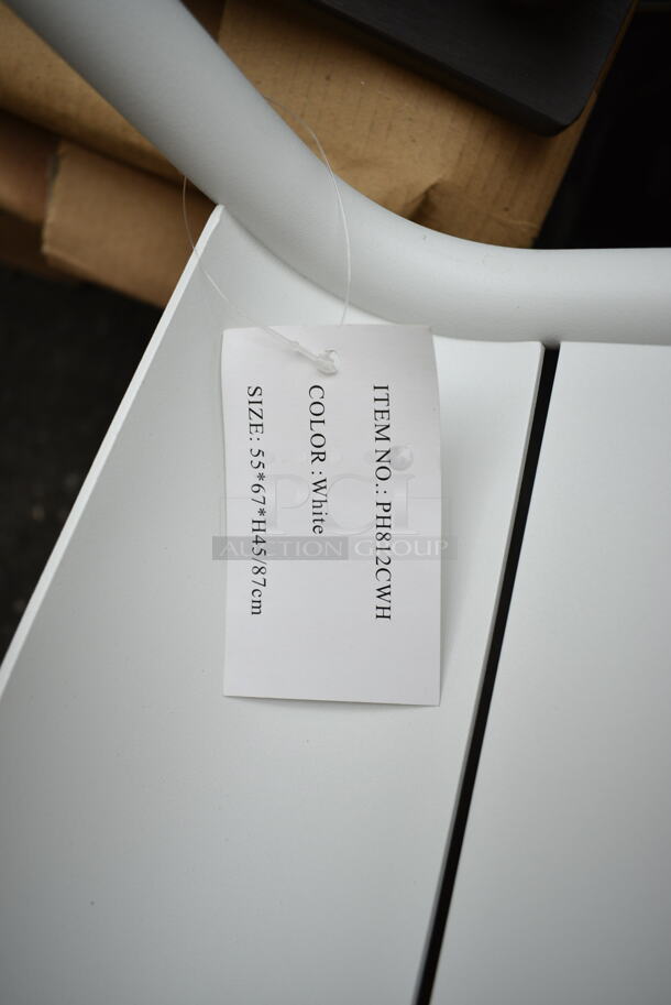48 BRAND NEW! BFM Seating PH812CWH White Beachcomber Outdoor Dining Height Chair. 48 Times Your Bid! - Image 6 of 6