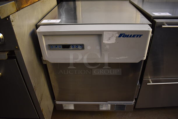 Follett REF4 Stainless Steel Single Door Undercounter Cooler. 24x27x31.5. Tested and Powers On But Does Not Get Cold