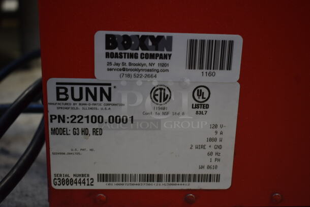 2010 Bunn G3 HD Metal Commercial Countertop Coffee Bean Grinder. 120 Volts, 1 Phase. Tested and Working! - Image 5 of 5