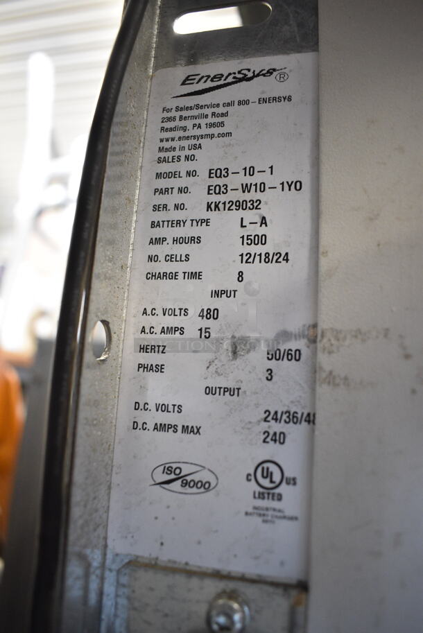 EnerSys EQ3-10-1 Battery Charger. 480 Volts, 3 Phase.  - Image 5 of 5