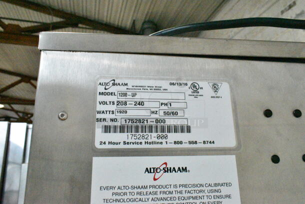 2016 Alto Shaam 1200-UP Stainless Steel Commercial Heated Holding Cabinet on Commercial Casters. 208-240 Volts, 1 Phase.  - Image 8 of 8