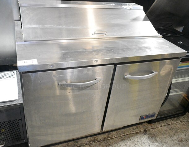 Ikon ISP48 Stainless Steel Commercial Sandwich Salad Prep Table Bain Marie Mega Top on Commercial Casters. 115 Volts, 1 Phase. Tested and Working! - Image 1 of 8
