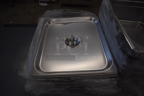 6 BRAND NEW! Stainless Steel 1/2 Size Drop In Bins w/ 6 Lids. 1/2x2. 6 Times Your Bid! - Image 3 of 4