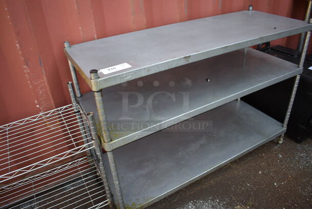 Metal 3 Tier Shelving Unit. BUYER MUST DISMANTLE. PCI CANNOT DISMANTLE FOR SHIPPING. PLEASE CONSIDER FREIGHT CHARGES. 48x18x35 - Image 2 of 3
