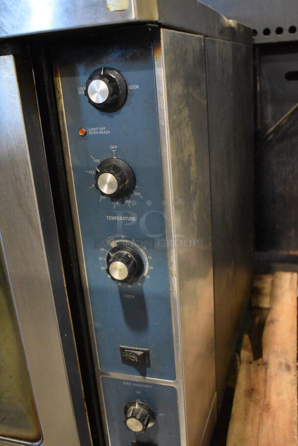 Duke Stainless Steel Commercial Natural Gas Powered Full Size Convection Oven w/ View Through Doors, Metal Oven Racks and Thermostatic Controls Comes w/ 4 Legs. 38.5x42x32. Legs 27" - Image 5 of 8